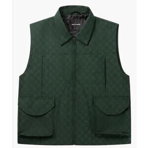 Daily Paper Benji Monogram County Club Zip Vest Pine Green Size Small